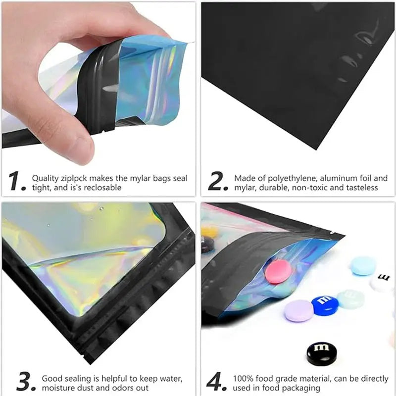 Black Mylar Ziplock Pouch