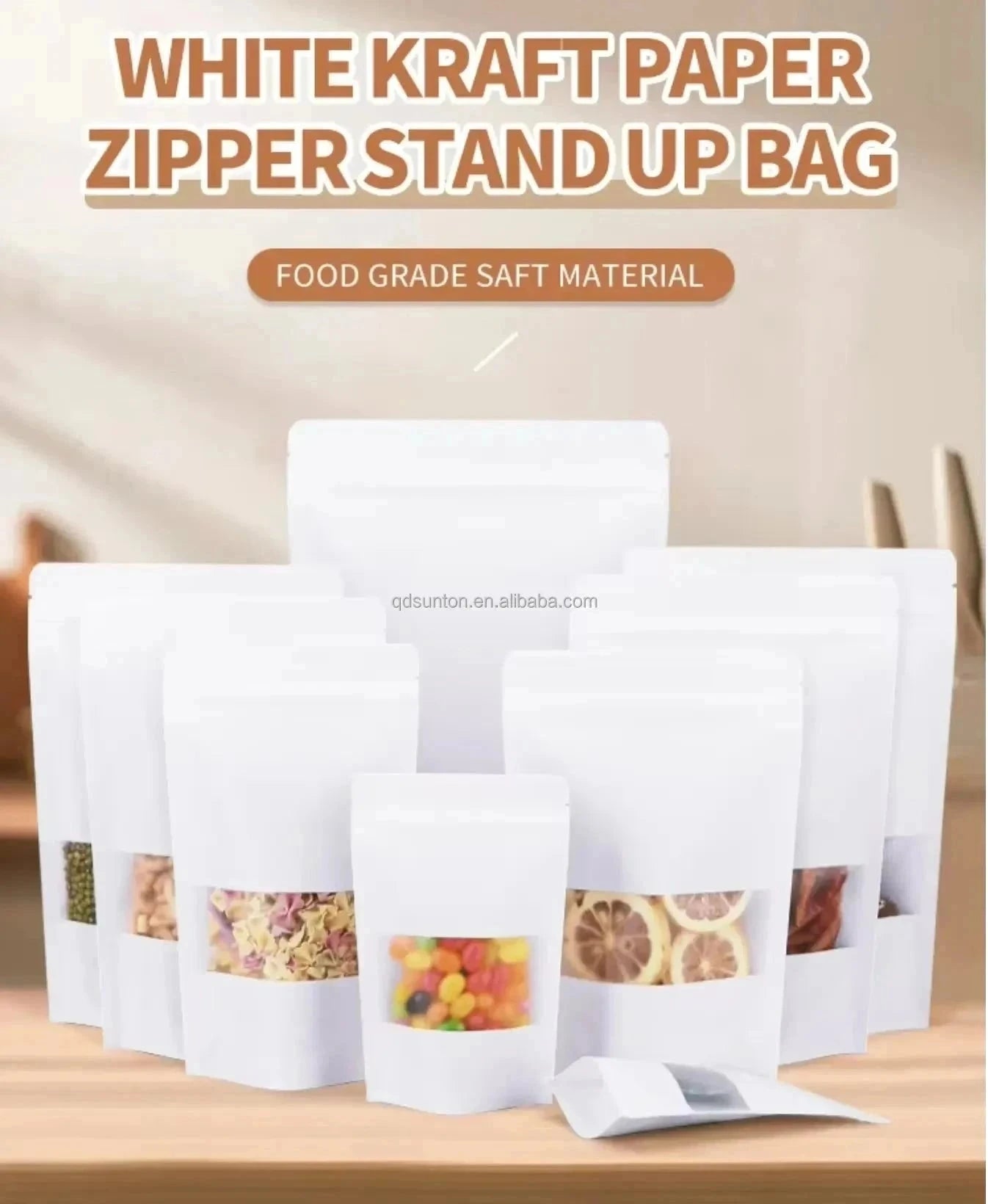 White Kraft Pouches - 16×23cm