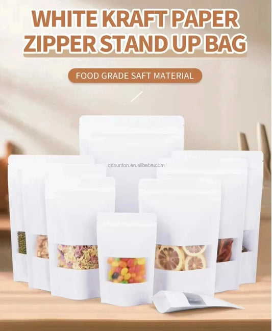 White Kraft Pouches | 23×35cm