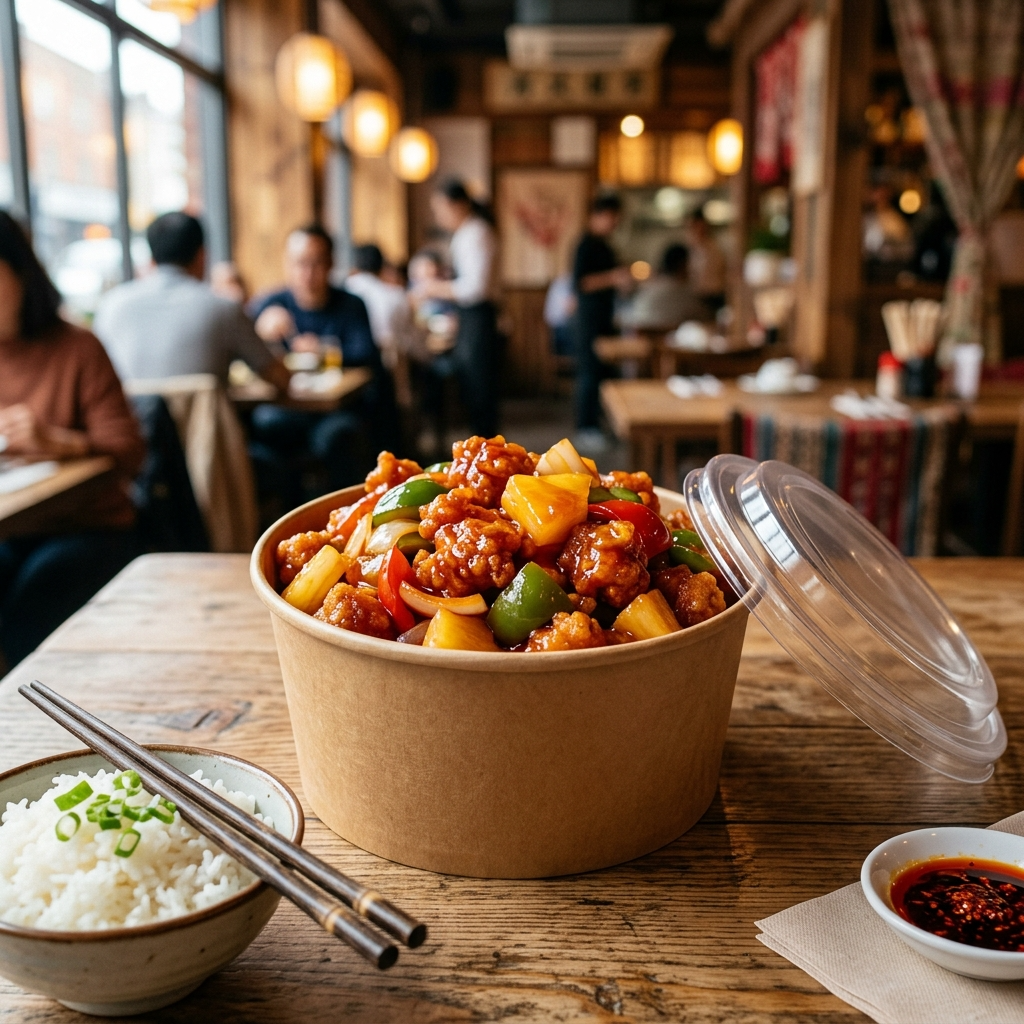 Kraft Bowl with PET Lid - Large Size - 1000ml