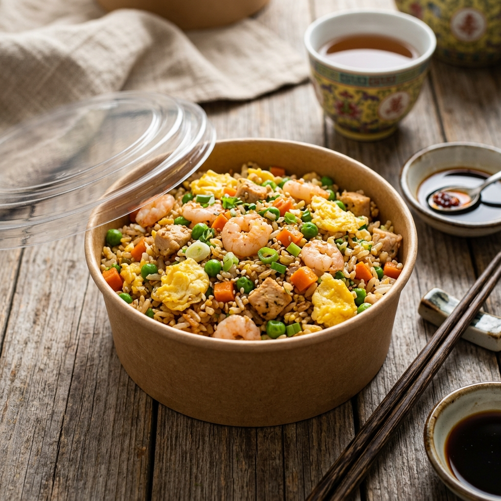 Kraft Bowl with PET Lid - Medium Size - 700ml
