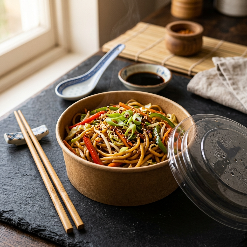 Kraft Bowl with PET Lid - Medium Size - 700ml