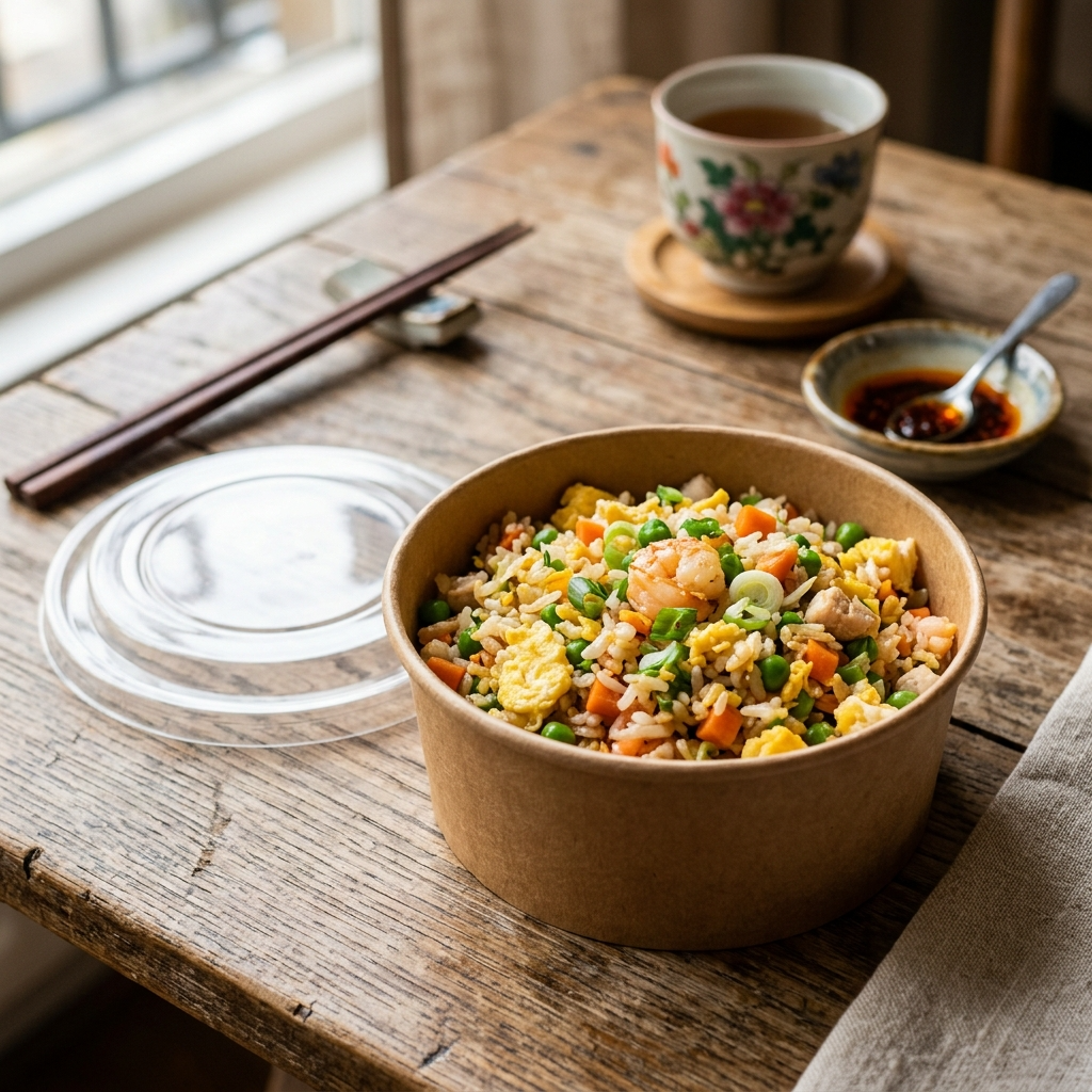 Kraft Bowl with PET Lid - Small Size - 500ml