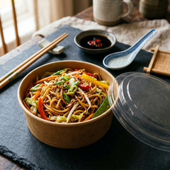 Kraft Bowl with PET Lid - Small Size - 500ml