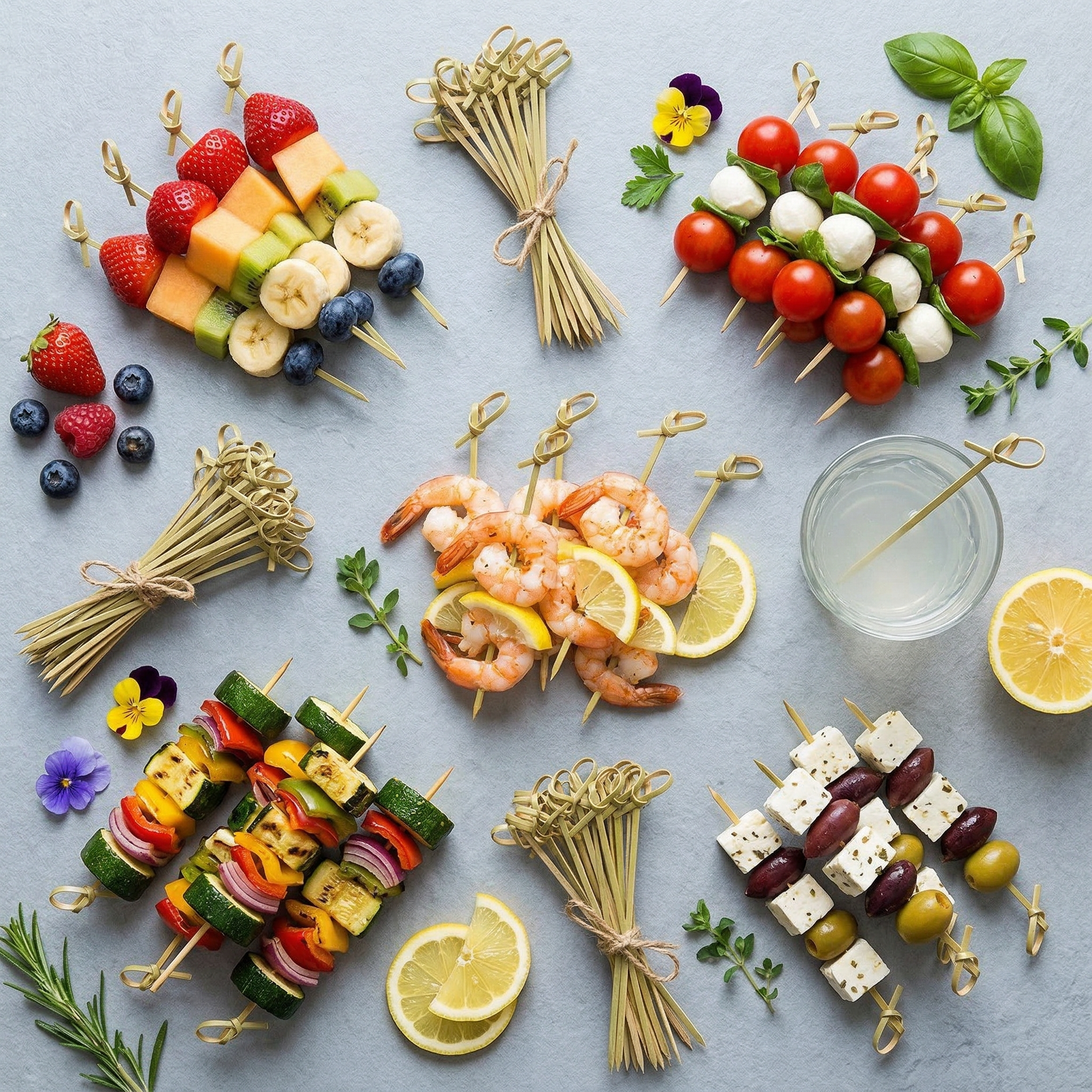 Wooden Bamboo Knot Skewer 150mm - 100pc