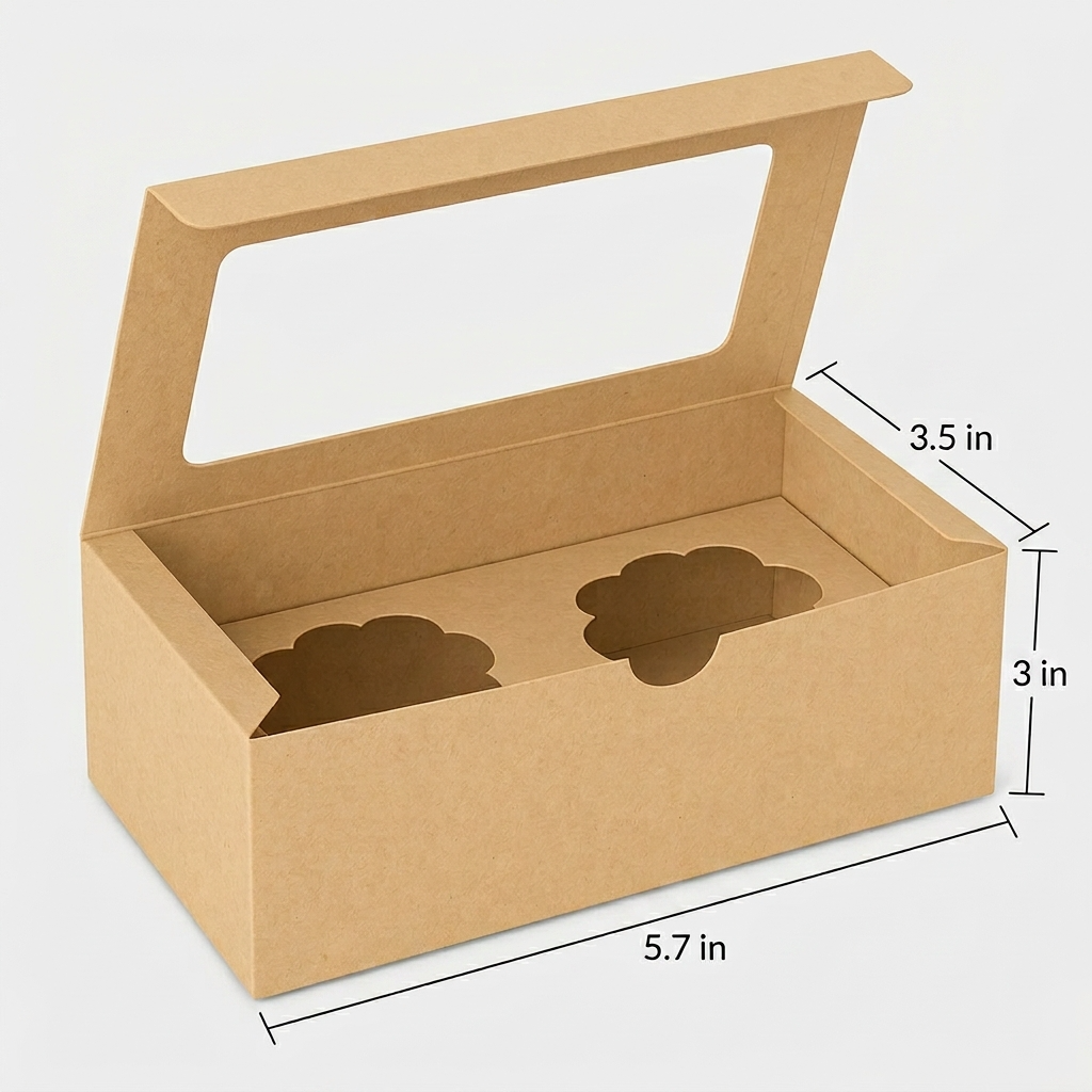 2 cupcake box kraft