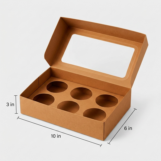6 cupcake box Kraft