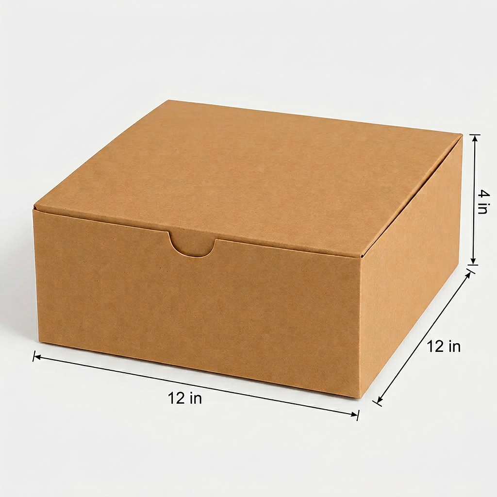 Kraft Cake Box Without window – 12 x 12 x 4