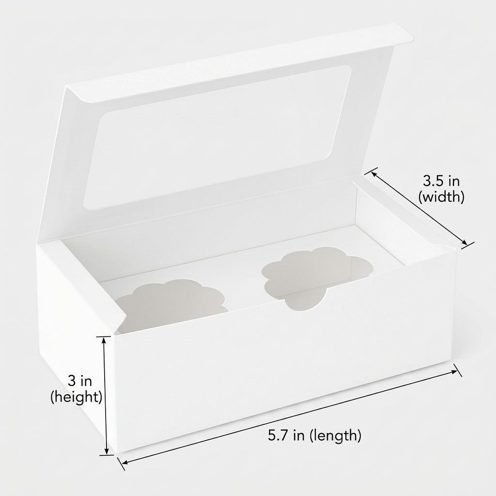 2 cupcake box White
