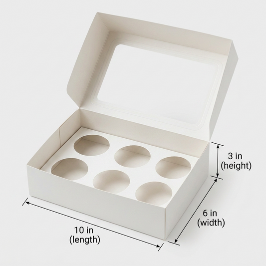 6 cupcake box White