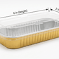 Premium Gold Aluminum Foil Loaf Pan with Clear Lid (200ml)– Oven-Safe Disposable Baking Container