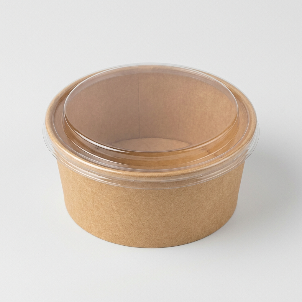 Kraft Bowl with PET Lid - Large Size - 1000ml