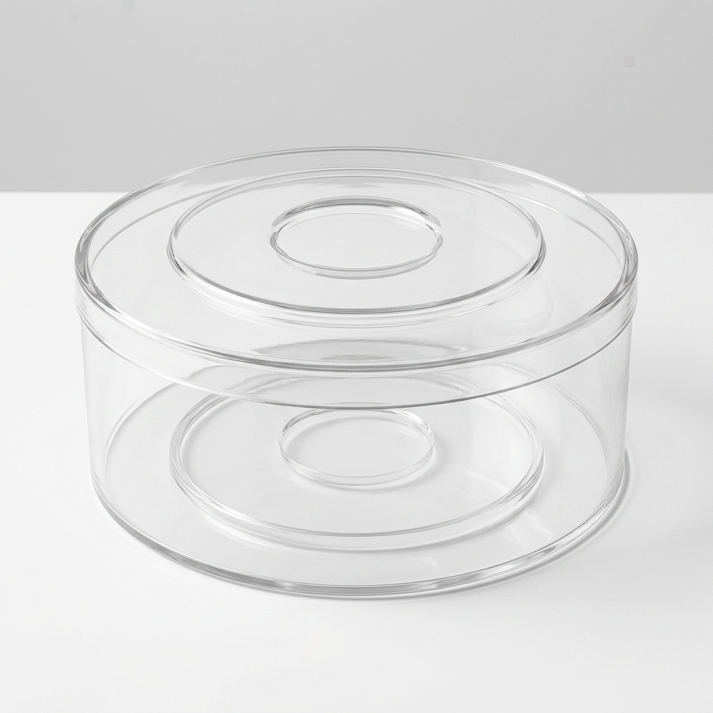 Round Clear Acrylic Dessert Box - 500g - Extra Height