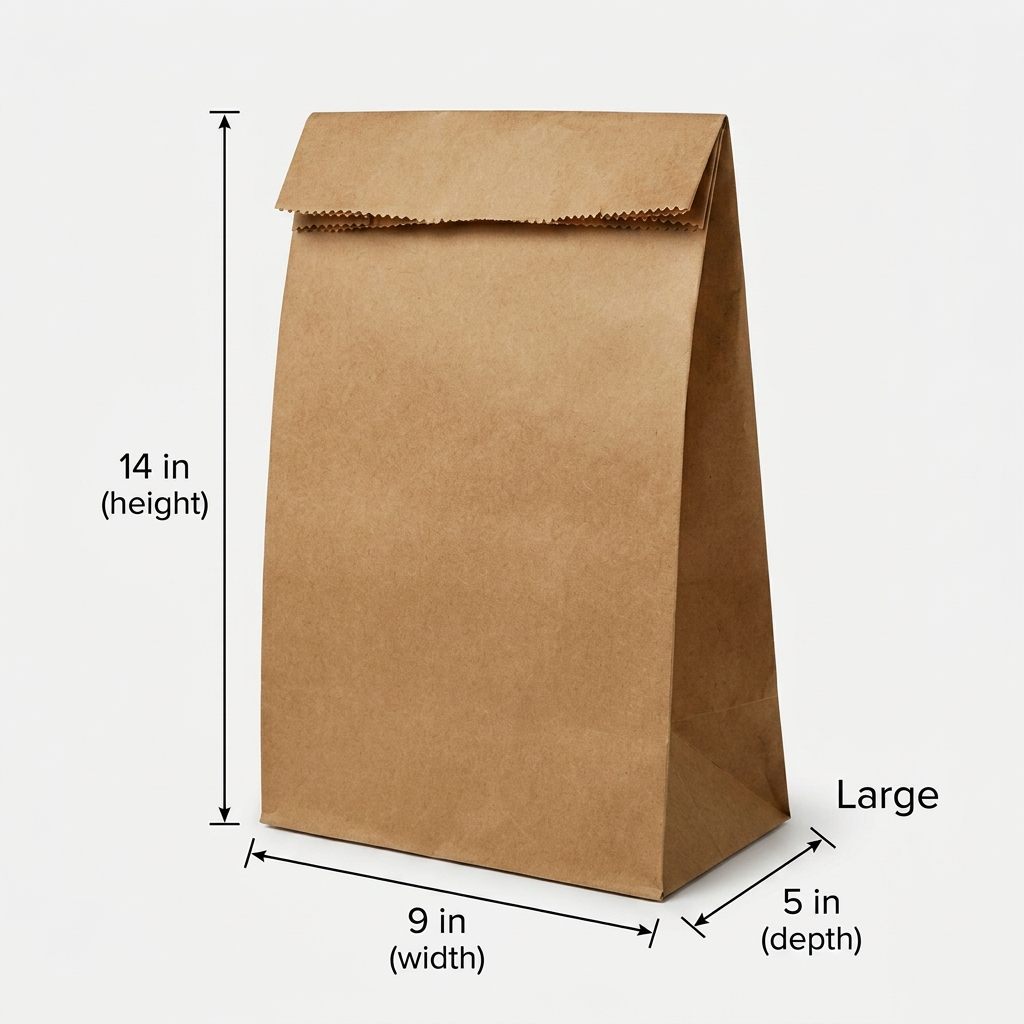 Takeaway bag large 14" x 9" x 5"