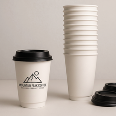 8oz Double wall white coffee cup Custom