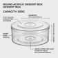 Round Clear Acrylic Dessert Box - 500g - Extra Height