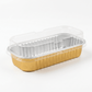 Premium Gold Aluminum Foil Loaf Pan with Clear Lid (200ml)– Oven-Safe Disposable Baking Container