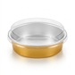 Premium Round Gold Aluminum Foil Pan with Clear Lid (250ml) – Oven-Safe Disposable Baking & Catering Container