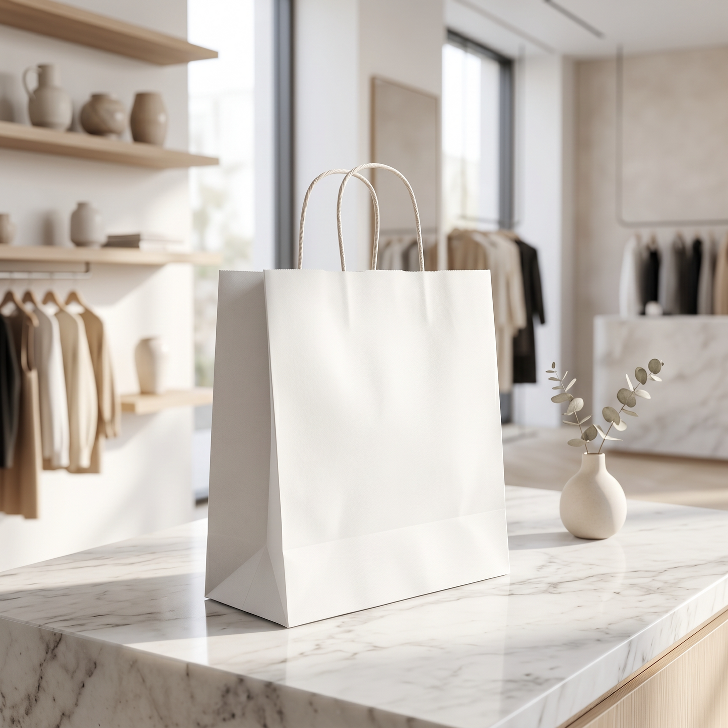 White Wardrobe Bag – Medium 14 × 18 × 4 in