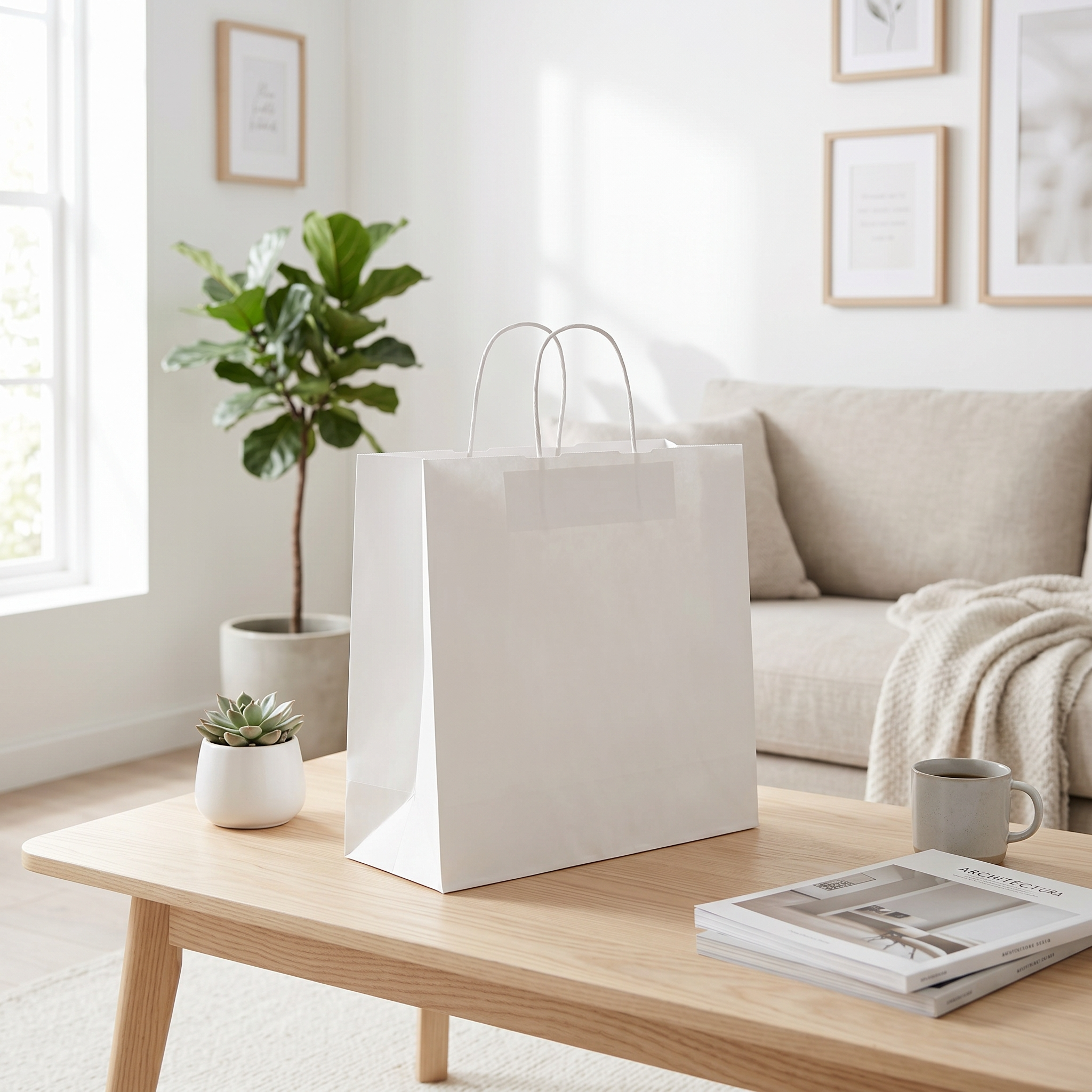White Wardrobe Bag – Medium 14 × 18 × 4 in