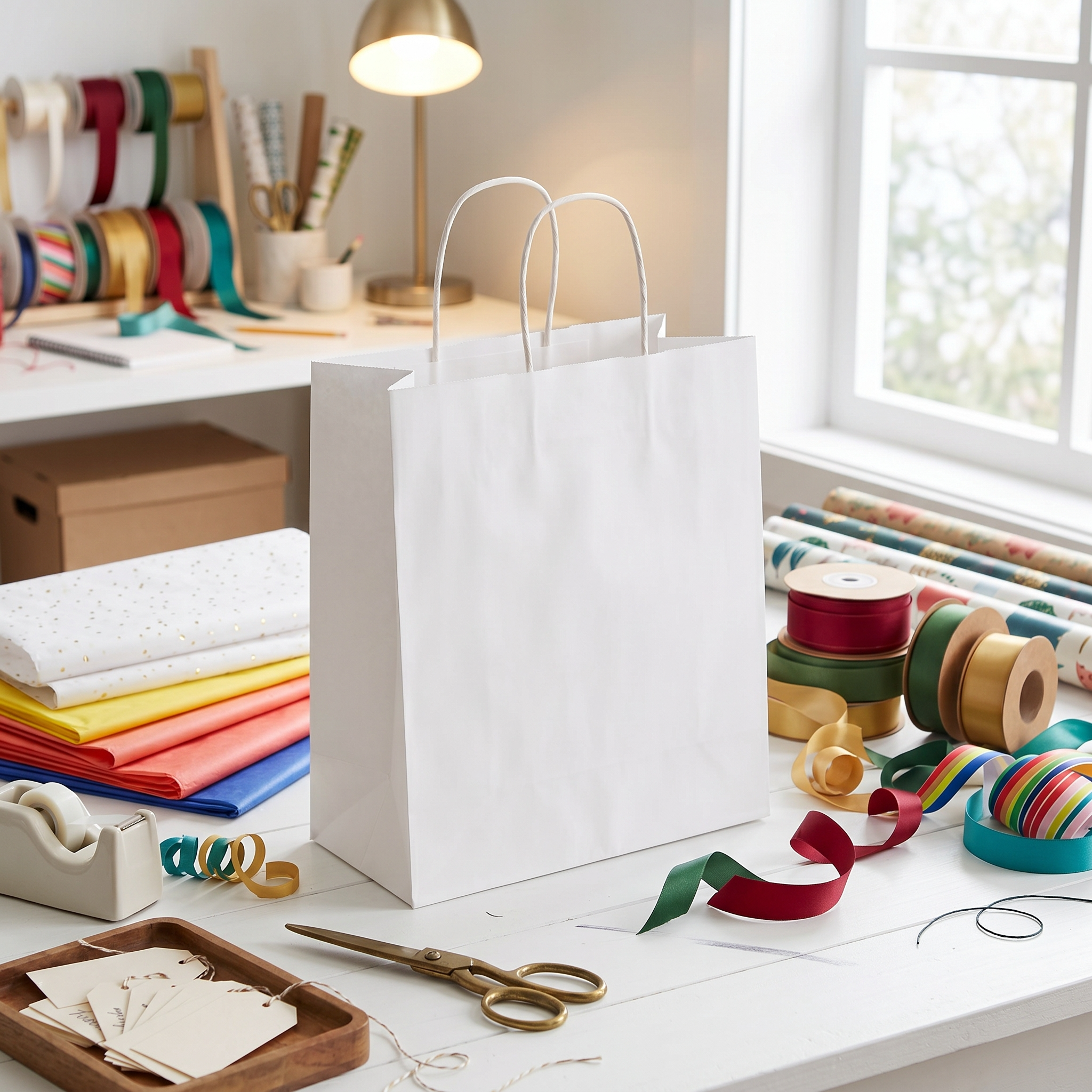 White Wardrobe Bag – Medium 14 × 18 × 4 in