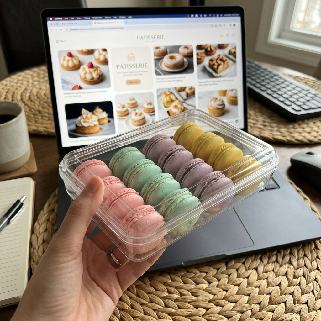 RECTANGLE ACRYLIC DESSERT BOX - 250g