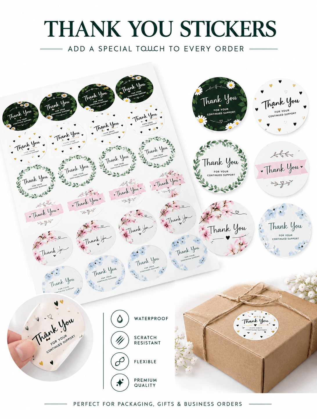 Premium Assorted "Thank You" Packaging Stickers