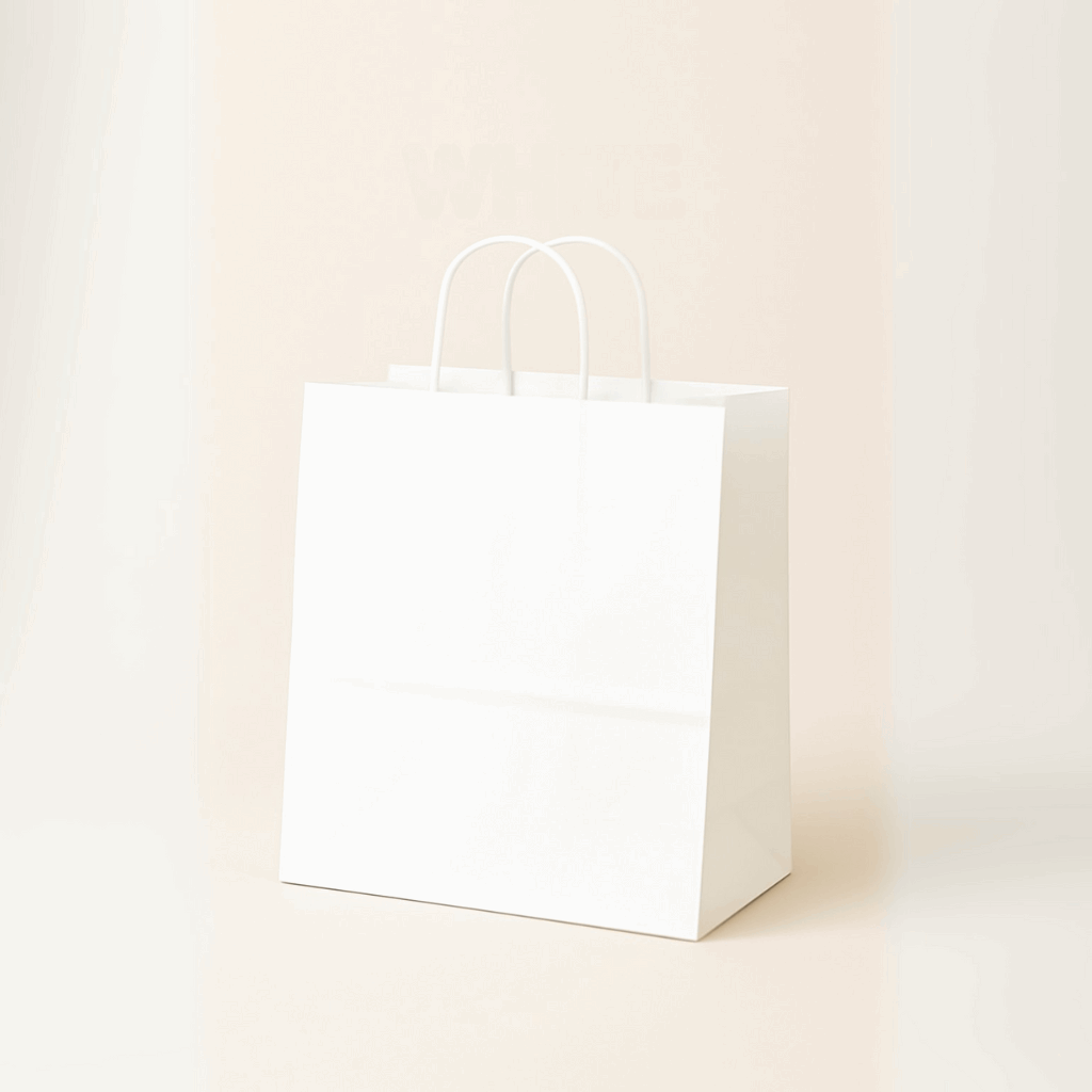 White Kraft Twisted Handle Bag (9x9x5)