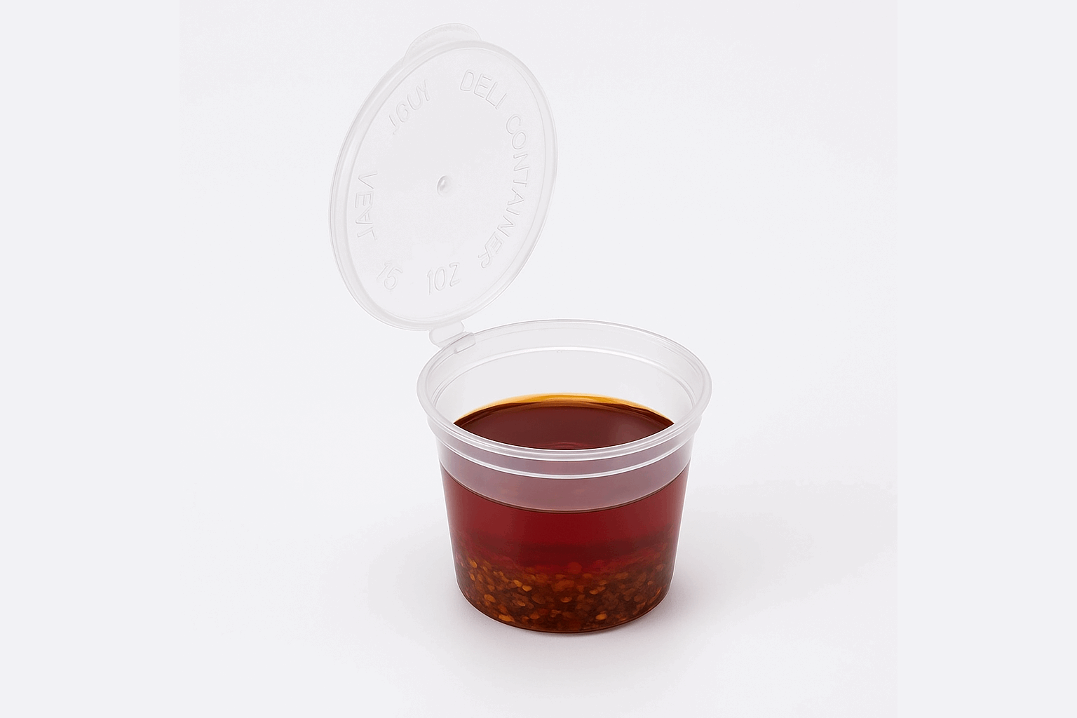 Transparent With Attached Sauce Dip Lids