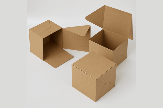 kraft dessert box 4x4x3 made from 280gsm food-grade kraft card – PackItUp Pakistan