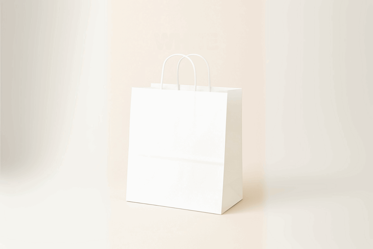 Custom White Kraft Twisted Handle Bag (9x9x5)