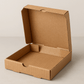 A realistic image of an open 8x8x2 inch square pizza box made from corrugated cardboard. The box has its lid open, revealing the spacious interior designed for small pizzas or flat food items. The sturdy fluted cardboard structure is visible around the edges, showing its durability despite the thin profile. The box is displayed against a neutral background, highlighting its practical design for food delivery and recyclable nature.