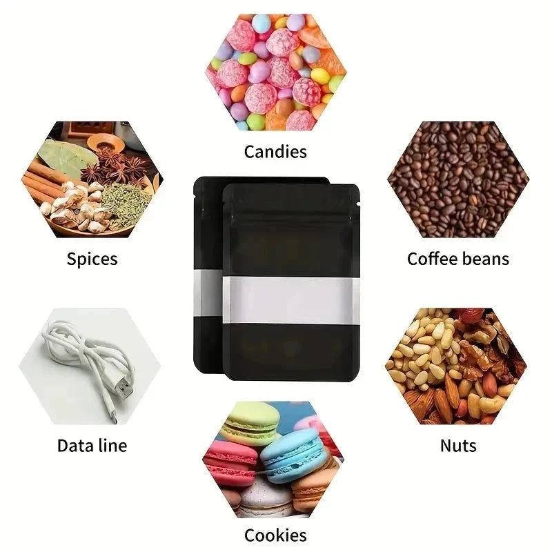 Black Aluminum Pouches With Clear Window