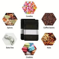 Black Aluminum Pouches With Clear Window