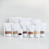 white kraft stand-up pouches 9x14 to 23x35 cm – resealable food-grade ziplock packaging bags for coffee, tea, snacks, and dry foods – PackItUp Pakistan