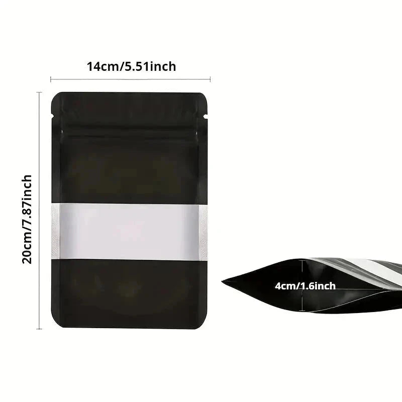Black Aluminum Pouches With Clear Window