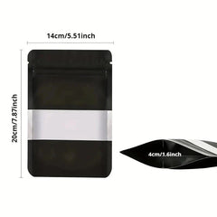 Black Aluminum Pouches With Clear Window