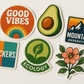 Customized stickers in various shapes with vibrant colors and professional printing