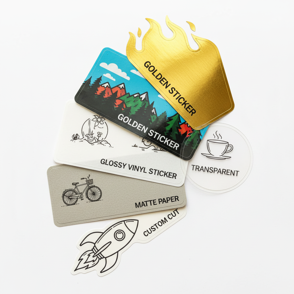 custom stickers glossy pvc golden foil transparent glossy paper packitup pakistan