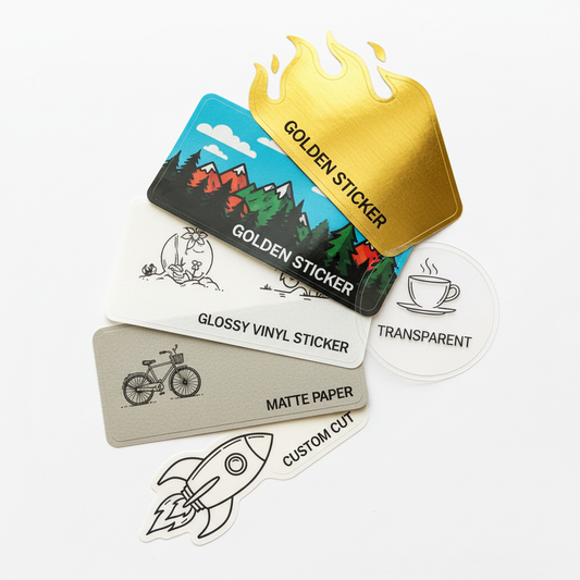 custom stickers glossy pvc golden foil transparent glossy paper packitup pakistan