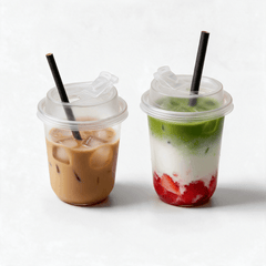 U-Shaped PP Plastic Cups with PP Sip Lids