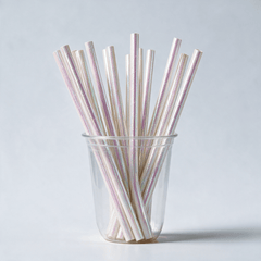 Premium 8mm Decorative Paper Straws (Assorted Metallic & Patterned)