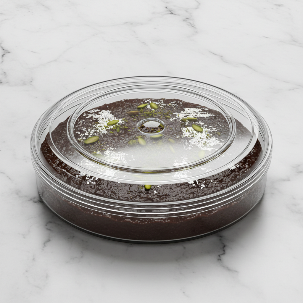 Round Acrylic Dessert Box 500g Standard - Habshi Halwa Studio