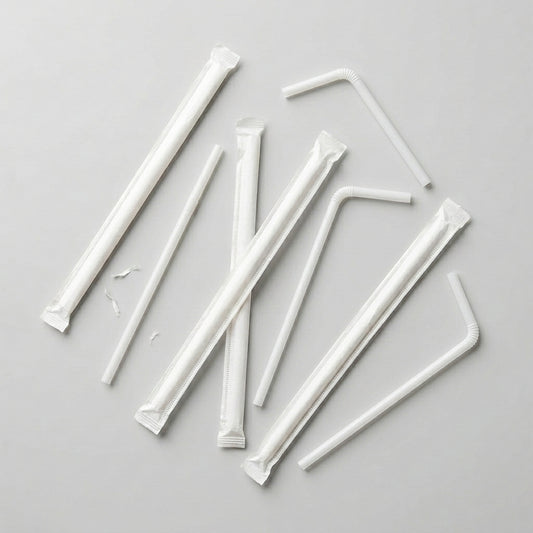White Plastic Straw (Individually Wrapped) (6mm)