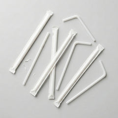 White Plastic Straw (Individually Wrapped) (6mm)