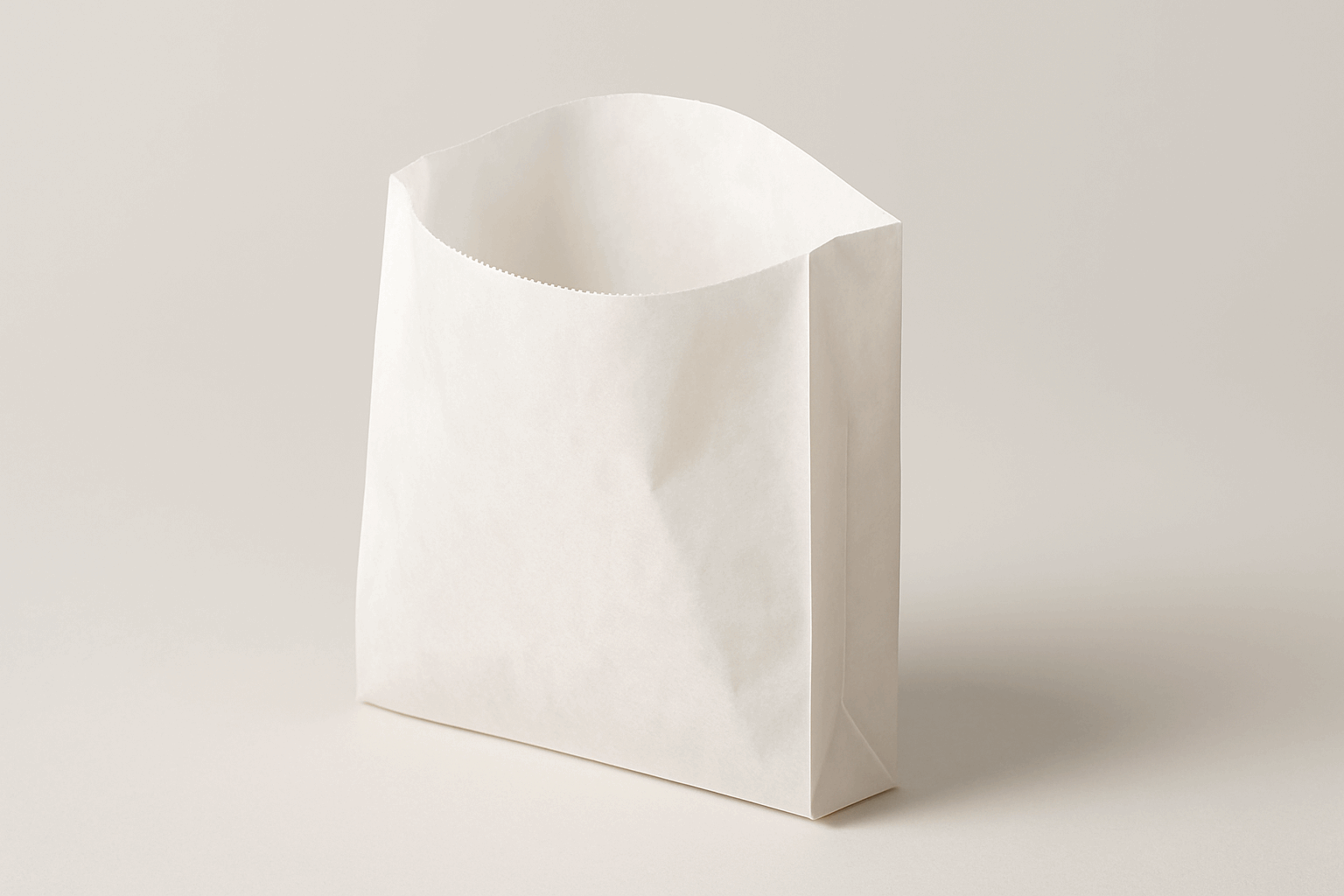 White butter paper fries pouch